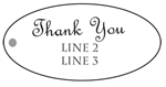 Pre-printed/Customized 1x2 Oval Hang Tag Kit (Set of 48)<BR>"Thank You"<BR><B>USUALLY SHIPS WITHIN 24 HRS</B>