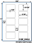 1-13/16 x 2-3/4 Rectangle Water-Resistant White Polyester Laser Label Sheet<BR><B>USUALLY SHIPS SAME DAY</B>