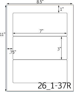 7 x 3  Rectangle Water-Resistant White Vinyl Inkjet Label Sheet<BR><B>USUALLY SHIPS SAME DAY</B>