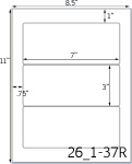 7 x 3  Rectangle Water-Resistant White Vinyl Inkjet Label Sheet<BR><B>USUALLY SHIPS SAME DAY</B>
