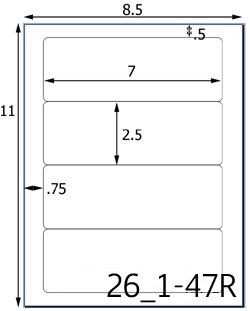 7 x 2 1/2 Rectangle Water-Resistant White Vinyl Inkjet Label Sheet<BR><B>USUALLY SHIPS SAME DAY</B>