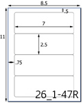 7 x 2 1/2 Rectangle Water-Resistant White Vinyl Inkjet Label Sheet<BR><B>USUALLY SHIPS SAME DAY</B>