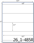 8 1/2 x 2 1/2 Rectangle Water-Resistant White Vinyl Inkjet Label Sheet<BR><B>USUALLY SHIPS SAME DAY</B>