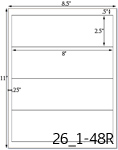 8 x 2 1/2 Rectangle Water-Resistant White Vinyl Inkjet Label Sheet<BR><B>USUALLY SHIPS SAME DAY</B>