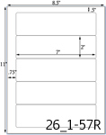 7 x 2 Rectangle Water-Resistant White Vinyl Inkjet Label Sheet<BR><B>USUALLY SHIPS SAME DAY</B>