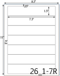 7 1/2 x 1 1/2 Rectangle Water-Resistant White Vinyl Inkjet Label Sheet<BR><B>USUALLY SHIPS SAME DAY</B>