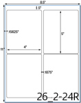 4 x 5 Rectangle Water-Resistant White Vinyl Inkjet Label Sheet<BR><B>USUALLY SHIPS SAME DAY</B>