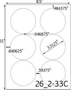 3 1/3 Diameter Round Water-Resistant Silver Polyester Laser Label Sheet<BR><B>USUALLY SHIPS SAME DAY</B>