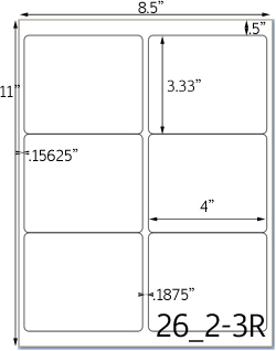 4 x 3 1/3 Rectangle Water-Resistant White Vinyl Inkjet Label Sheet<BR><B>USUALLY SHIPS SAME DAY</B>