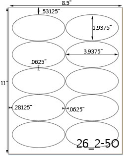 3.9375 x 1.9375 Oval Clear Gloss Polyester Inkjet Label Sheet<BR><B>USUALLY SHIPS SAME DAY</B>