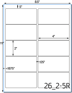 4 x 2 Rectangle Clear Gloss Polyester Inkjet Label Sheet<BR><B>USUALLY SHIPS SAME DAY</B>