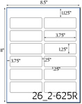 3 3/4 x 1 1/4 Rectangle Water-Resistant White Vinyl Inkjet Label Sheet<BR><B>USUALLY SHIPS SAME DAY</B>