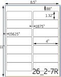 4 x 1 1/3 Rectangle Water-Resistant White Vinyl Inkjet Label Sheet<BR><B>USUALLY SHIPS SAME DAY</B>