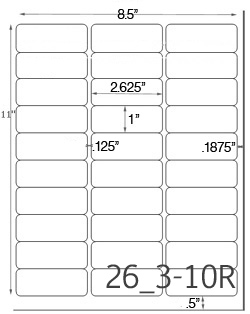 2 5/8 x 1 Rectangle Water-Resistant Silver Polyester Laser Label Sheet<BR><B>USUALLY SHIPS SAME DAY</B>