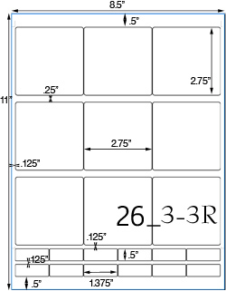 2 3/4 x 2 3/4 Square Water-Resistant White Vinyl Inkjet Label Sheet<BR><B>USUALLY SHIPS SAME DAY</B>