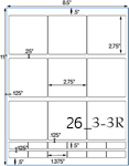 2 3/4 x 2 3/4 Square Water-Resistant White Vinyl Inkjet Label Sheet<BR><B>USUALLY SHIPS SAME DAY</B>