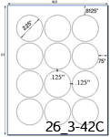 2 1/4 Diameter Round Label Sheet, Inkjet Round Label Sheets