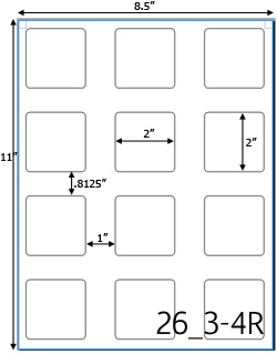 2 x 2 Square Clear Gloss Polyester Inkjet Label Sheet<BR><B>USUALLY SHIPS SAME DAY</B>