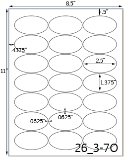 2 1/2 x 1 3/8 Oval Water-Resistant White Vinyl Inkjet Label Sheet<BR><B>USUALLY SHIPS SAME DAY</B>