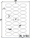2 x 1 Oval Clear Matte Polyester Inkjet Label Sheet<BR><B>USUALLY SHIPS SAME DAY</B>