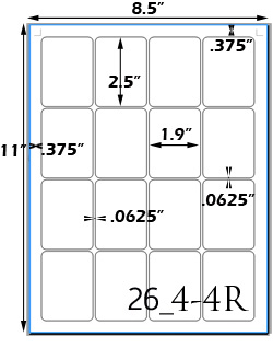 1.9 x 2 1/2 Rectangle Water-Resistant White Vinyl Inkjet Label Sheet<BR><B>USUALLY SHIPS SAME DAY</B>