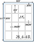 1.9 x 2 1/2 Rectangle Water-Resistant White Vinyl Inkjet Label Sheet<BR><B>USUALLY SHIPS SAME DAY</B>