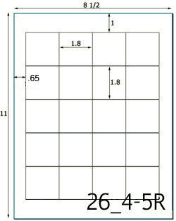 1.8 x 1.8 Square Clear Gloss Polyester Inkjet Label Sheet<BR><B>USUALLY SHIPS SAME DAY</B>