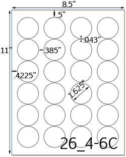 1 2/3 Diameter Round Clear Gloss Polyester Inkjet Label Sheet<BR><B>USUALLY SHIPS SAME DAY</B>