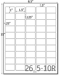 1 1/2 x 1 Rectangle Clear Gloss Polyester Inkjet Label Sheet<BR><B>USUALLY SHIPS SAME DAY</B>