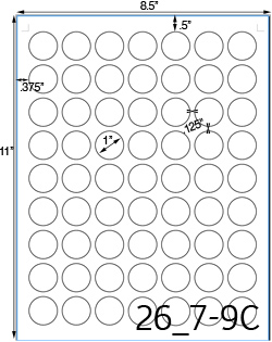 1 Diameter Round Water-Resistant Silver Polyester Laser Label Sheet<BR><B>USUALLY SHIPS SAME DAY</B>