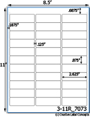 7/8 x 2-5/8 Rectangle Water-Resistant White Polyester Laser Label Sheet<BR><B>USUALLY SHIPS SAME DAY</B>