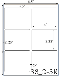 4 x 3 1/3 Rectangle Prairie Kraft Label Sheet<BR><B>USUALLY SHIPS SAME DAY</B>