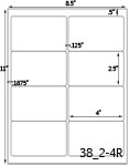 4 x 2 1/2 Rectangle Khaki Tan Label Sheet<BR><B>USUALLY SHIPS SAME DAY</B>