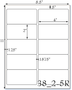 4 x 2 Rectangle Prairie Kraft Label Sheet<BR><B>USUALLY SHIPS SAME DAY</B>