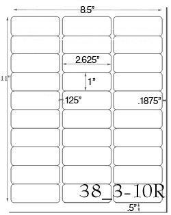 2 5/8 x 1 Rectangle Khaki Tan Label Sheet<BR><B>USUALLY SHIPS SAME DAY</B>