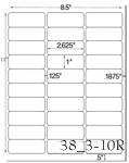 2 5/8 x 1 Rectangle Khaki Tan Label Sheet<BR><B>USUALLY SHIPS SAME DAY</B>