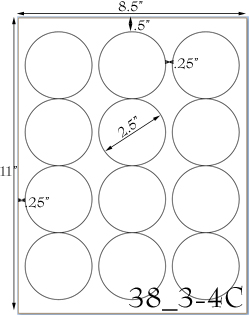2 1/2 Diameter Round <B>ULTRA</B> Water-Resistant White Vinyl Inkjet Label Sheet<BR><B>USUALLY SHIPS SAME DAY</B>
