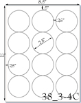 2 1/2 Diameter Round <B>ULTRA</B> Water-Resistant White Vinyl Inkjet Label Sheet<BR><B>USUALLY SHIPS SAME DAY</B>
