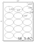 2 1/2 x 1 3/4 Oval Khaki Tan Label Sheet<BR><B>USUALLY SHIPS SAME DAY</B>