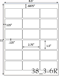 2 3/4 x 1 1/2 Rectangle Prairie Kraft Label Sheet<BR><B>USUALLY SHIPS SAME DAY</B>