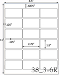 2 3/4 x 1 1/2 Rectangle Khaki Tan Label Sheet<BR><B>USUALLY SHIP SAME DAY</B>
