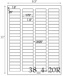1 3/4 x 1/2 Rectangle Prairie Kraft Label Sheet<BR><B>USUALLY SHIPS SAME DAY</B>