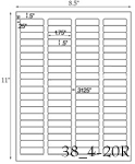 1 3/4 x 1/2 Rectangle Khaki Tan Label Sheet<BR><B>USUALLY SHIPS SAME DAY</B>
