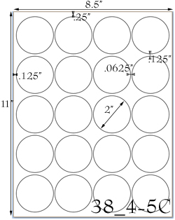 2 Diameter Round <B>ULTRA</B> Water-Resistant White Vinyl Inkjet Label Sheet<BR><B>USUALLY SHIPS SAME DAY</B>