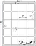 2 x 2 Square Prairie Kraft Label Sheet<BR><B>USUALLY SHIPS SAME DAY</B>