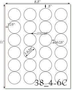 1 2/3 Diameter Round <B>ULTRA</B> Water-Resistant White Vinyl Inkjet Label Sheet<BR><B>USUALLY SHIPS SAME DAY</B>