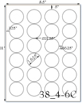 1 2/3 Diameter Round <B>ULTRA</B> Water-Resistant White Vinyl Inkjet Label Sheet<BR><B>USUALLY SHIPS SAME DAY</B>