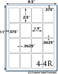1.9 x 2.5 Rectangle Water-Resistant White Vinyl Inkjet Label Sheet<BR><B>USUALLY SHIPS SAME DAY</B>