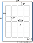 1 1/2 x 1 1/2 Square Brown Kraft Label Sheet<BR><B>USUALLY SHIPS SAME DAY</B>
