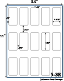 1.3125" x 2.75"  Rectangle Water-Resistant White Vinyl Inkjet Label Sheet<BR><B>USUALLY SHIPS SAME DAY</B>